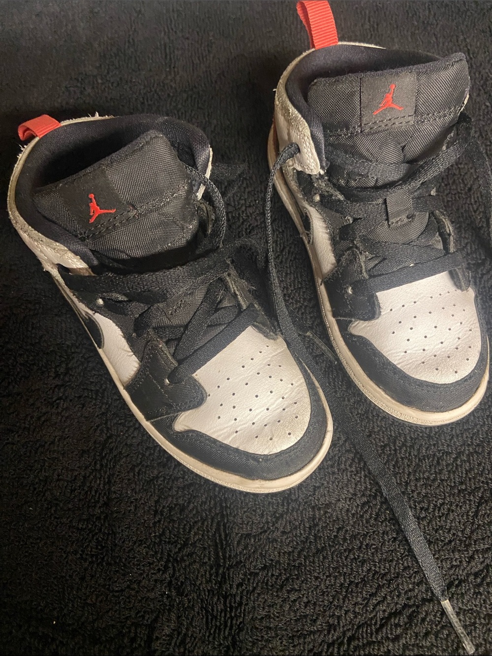 Jordan Kids' Black, White and Red High-Top Sneakers